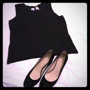 Black Beaded tank top - size XL